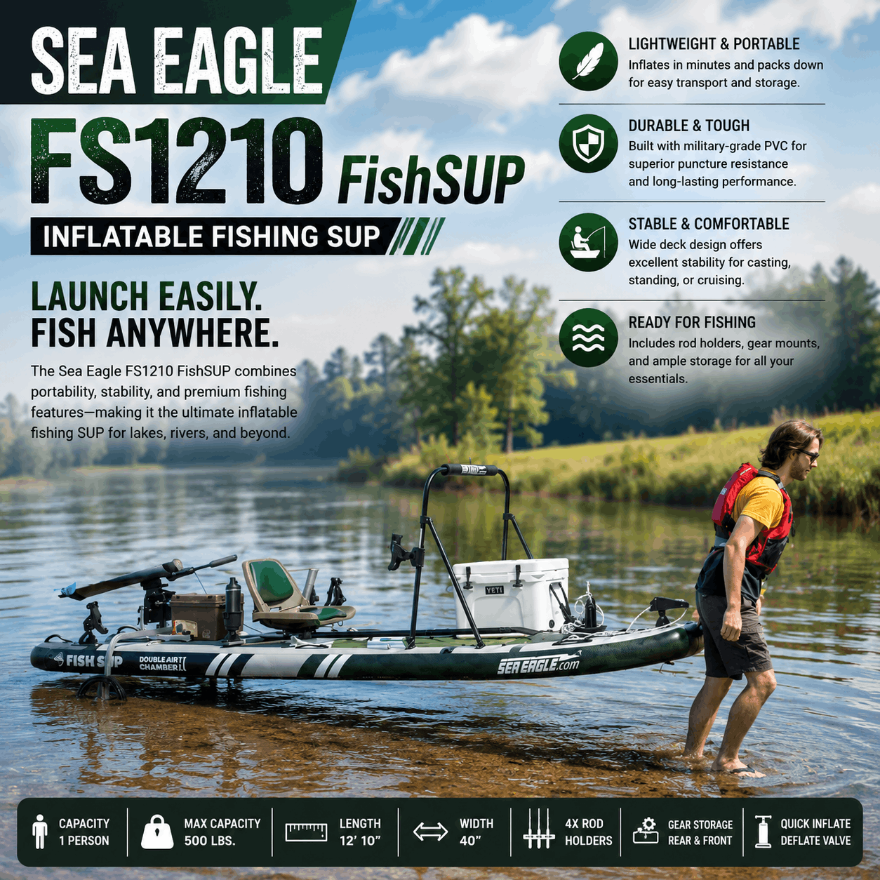 Sea Eagle FS1210 FishSUP Inflatable Fishing SUP Sea Eagle FS1210 FishSUP Inflatable Fishing SUP
