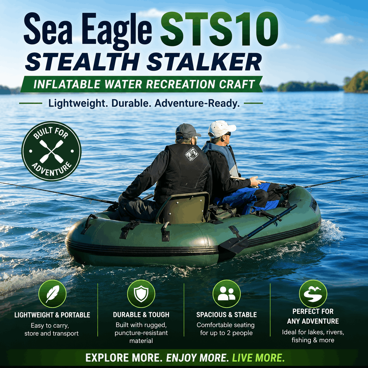 Sea Eagle STS10 Stealth Stalker Inflatable Water Recreation Craft Sea Eagle STS10 Stealth Stalker Inflatable Water Recreation Craft