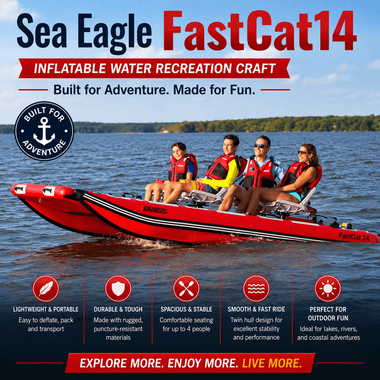 Sea Eagle FastCat14 Inflatable Water Recreation Craft Sea Eagle FastCat14 Inflatable Water Recreation Craft