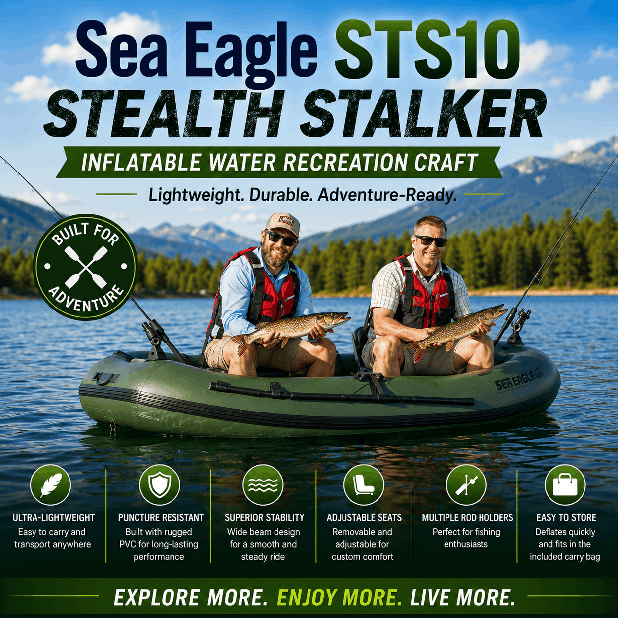 Sea Eagle STS10 Stealth Stalker Inflatable Water Recreation Craft Sea Eagle STS10 Stealth Stalker Inflatable Water Recreation Craft