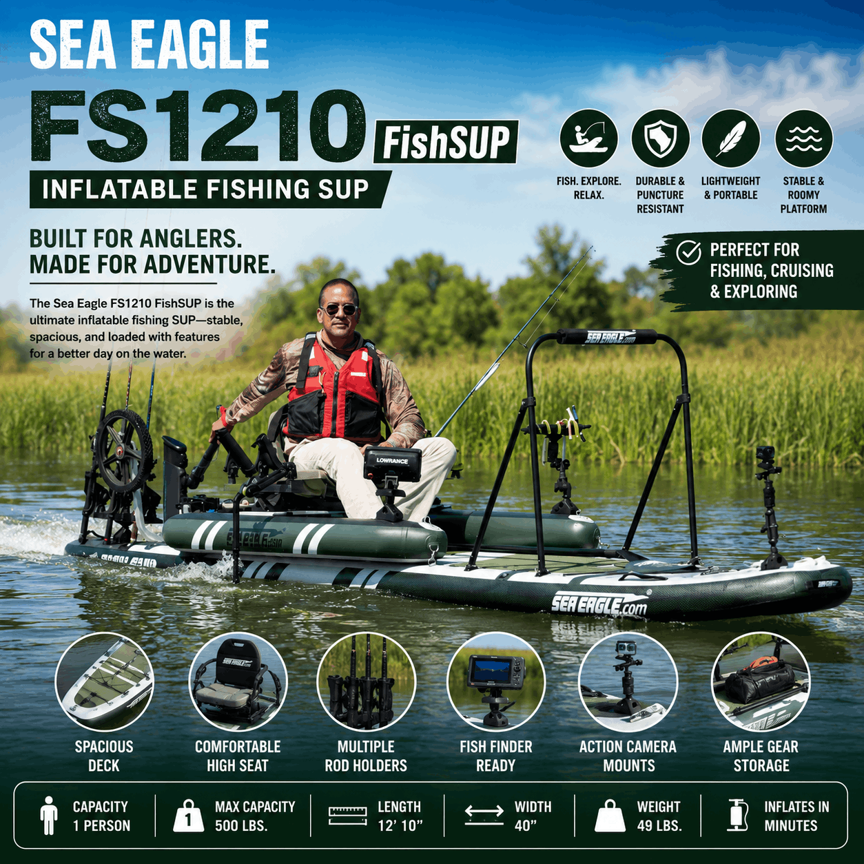 Sea Eagle FS1210 FishSUP Inflatable Fishing SUP Sea Eagle FS1210 FishSUP Inflatable Fishing SUP