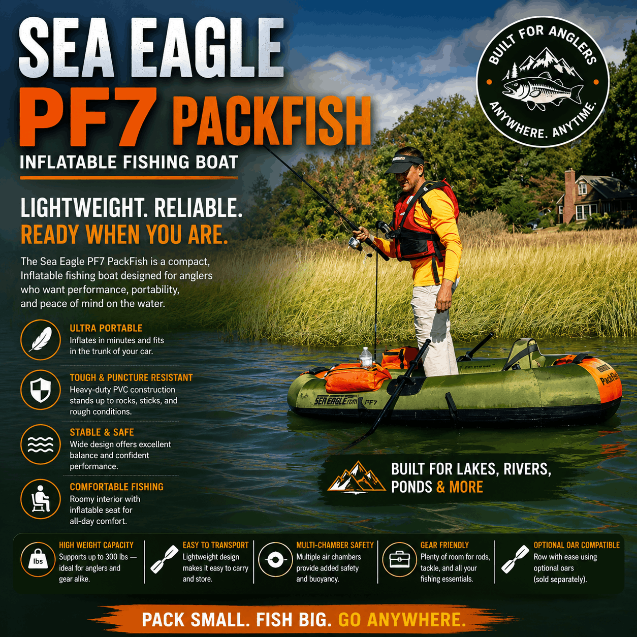 Sea Eagle PF7 PackFish Inflatable Fishing Boat Sea Eagle PF7 PackFish Inflatable Fishing Boat