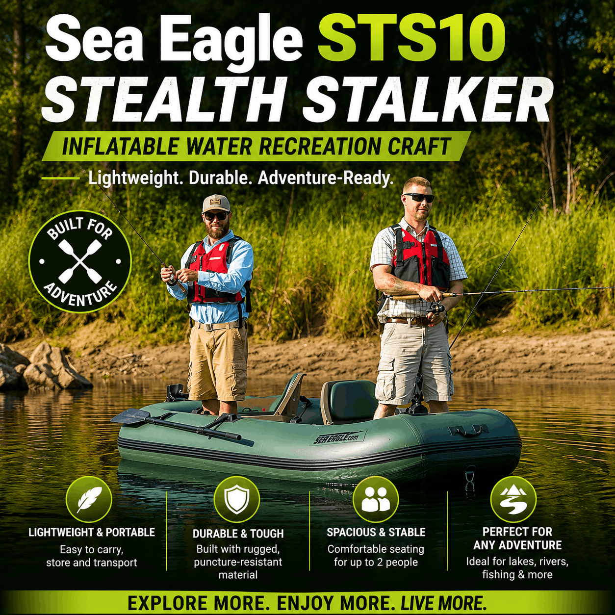 Sea Eagle STS10 Stealth Stalker Inflatable Water Recreation Craft Sea Eagle STS10 Stealth Stalker Inflatable Water Recreation Craft