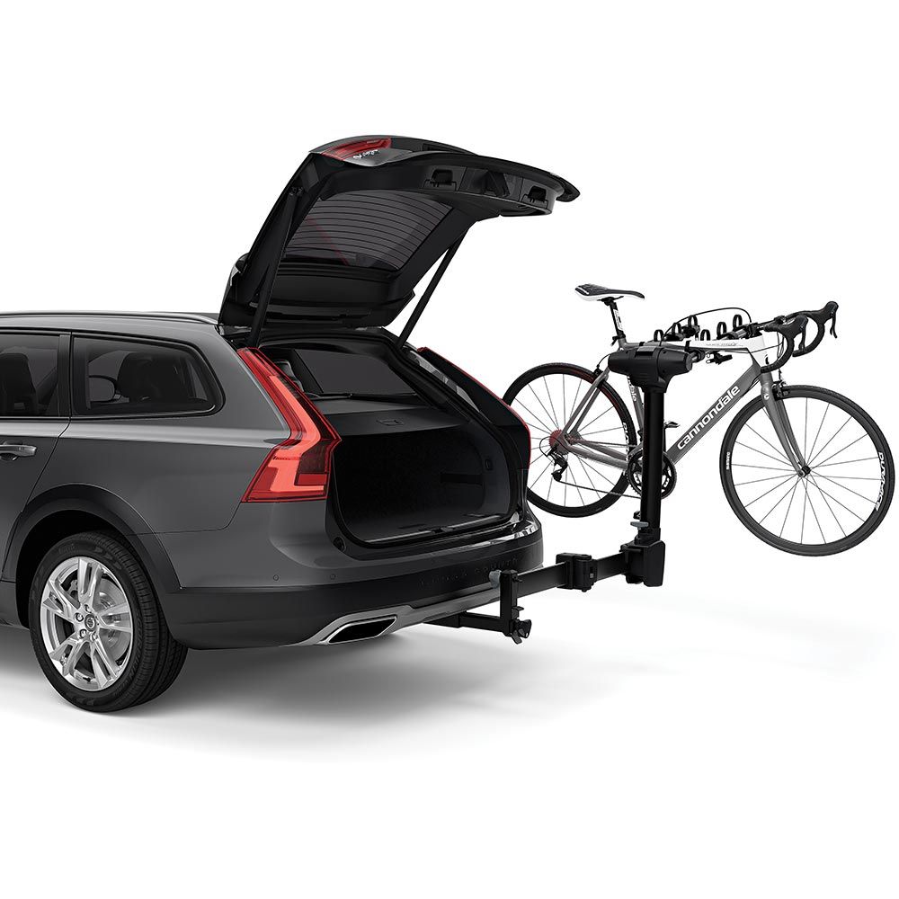Thule Apex Bike Rack Loading bikes onto the Thule bicycle rack