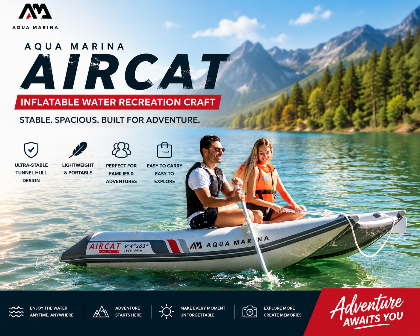Aqua Marina Aircat Inflatable Water Recreation Craft Aqua Marina Aircat Inflatable Water Recreation Craft
