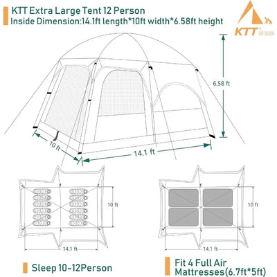 Family Cabin Tent 10-12 Person 6