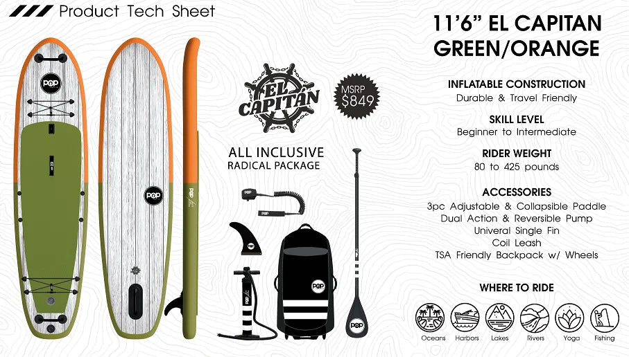 POP Board 11’6 El Capitan Inflatable SUP POP Board 11’6 El Capitan Inflatable SUP 19