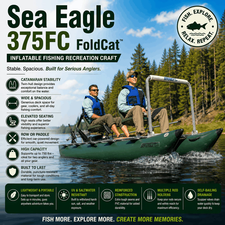 Sea Eagle 375FC FoldCat Inflatable Fishing Recreation Craft