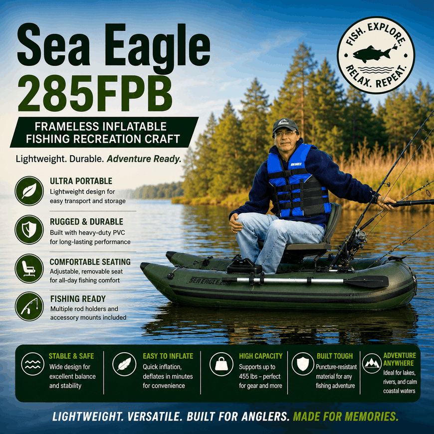 Sea Eagle 285FPB Frameless Inflatable Fishing Recreation Craft