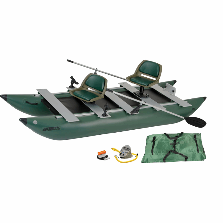 Sea Eagle Green Swivel Fishing Seat w/ Scotty Rod Holders – Born Salty, LLC
