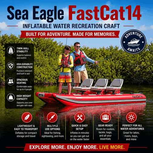 Sea Eagle FastCat14 Inflatable Water Recreation Craft