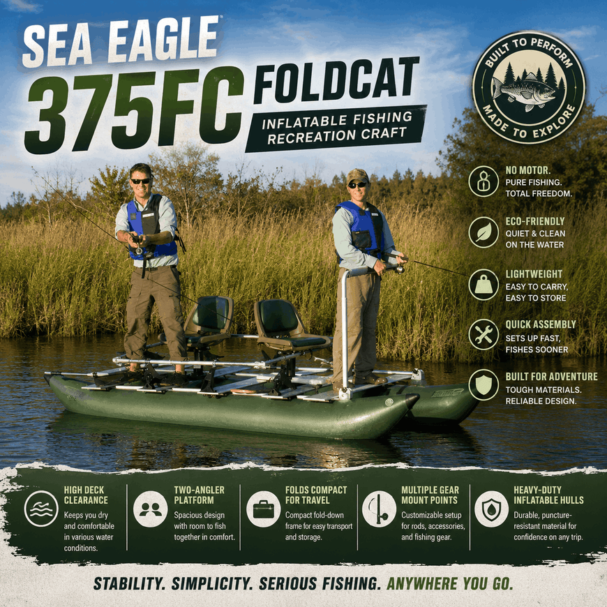 Sea Eagle 375FC FoldCat Inflatable Fishing Recreation Craft
