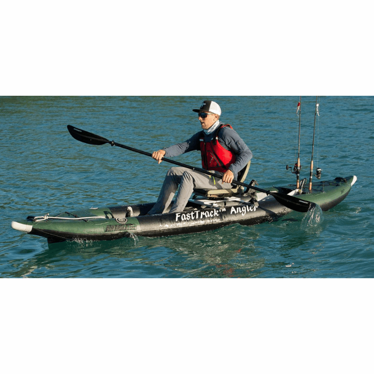 Sea Eagle 385FT Angler Inflatable Fishing Kayak Green Pro Solo-Swivel Seat  fish