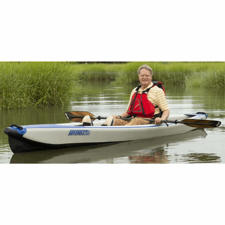 Sea Eagle 393rl RazorLite Inflatable Kayak, Pro Carbon Solo Package