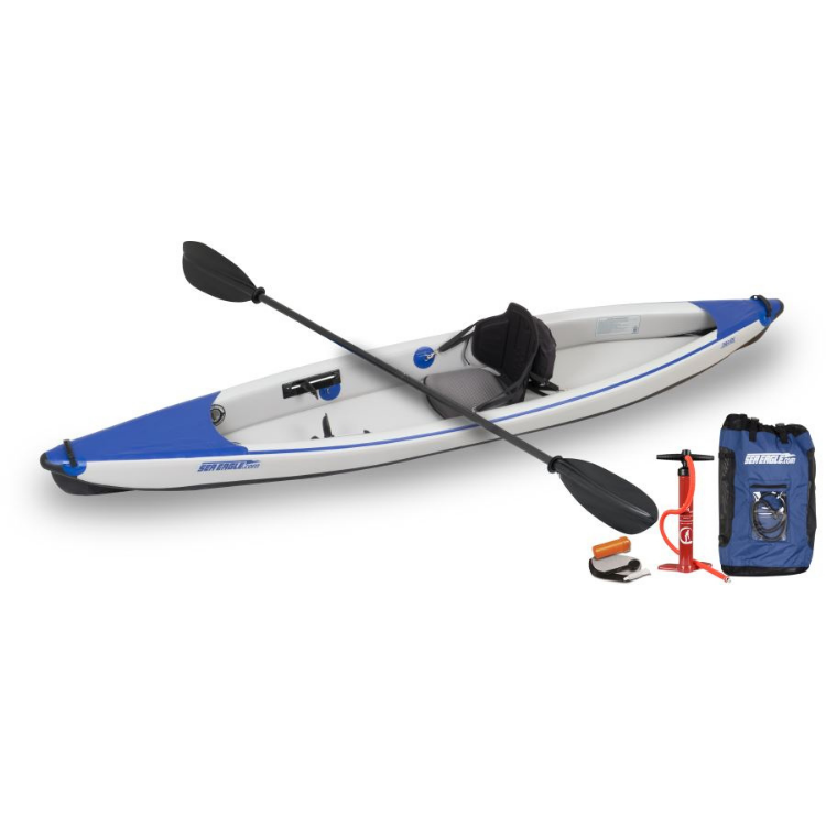 Sea Eagle 393rl RazorLite Inflatable Kayak, Pro Carbon Solo Package