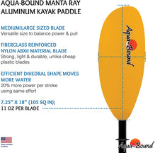 AQUA-BOUND MANTA RAY ALUMINUM KAYAK PADDLE