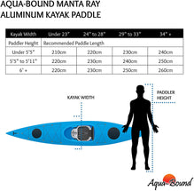 AQUA-BOUND MANTA RAY ALUMINUM KAYAK PADDLE