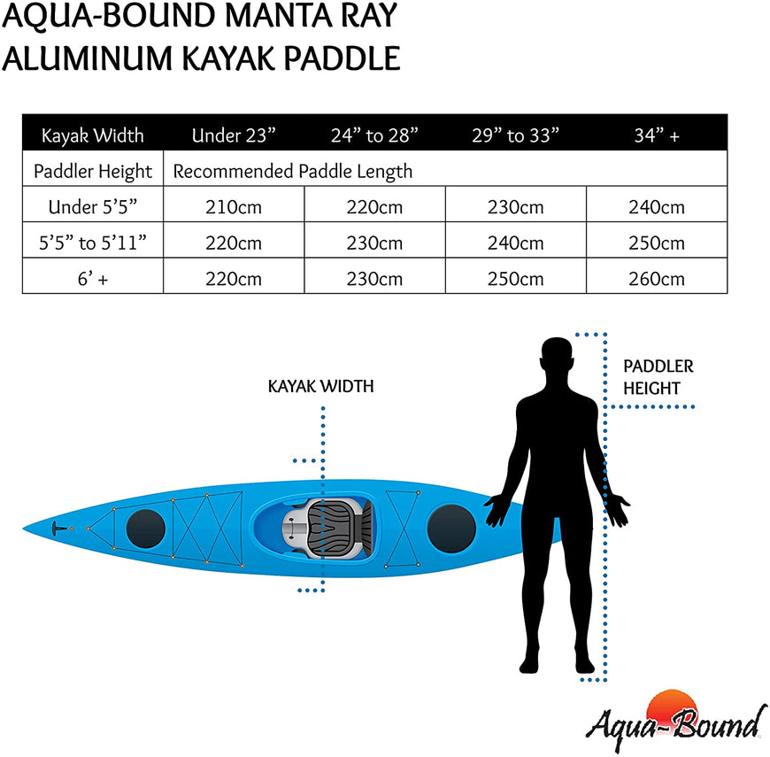 AQUA-BOUND MANTA RAY ALUMINUM KAYAK PADDLE