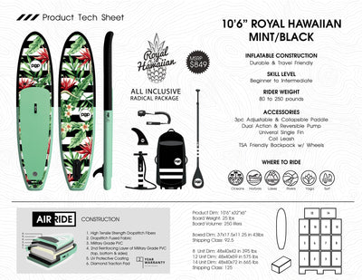 POP Board 10'6” Royal Hawaiian Inflatable SUP 21